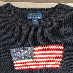 Polo by Ralph Lauren navy blue flag sweater size 6
